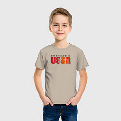 Футболка хлопковая детская Im from the USSR, цвет: миндальный — фото 2