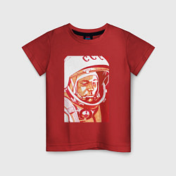 Футболка хлопковая детская Gagarin in red, цвет: красный