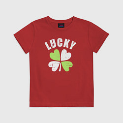 Футболка хлопковая детская Lucky day, цвет: красный