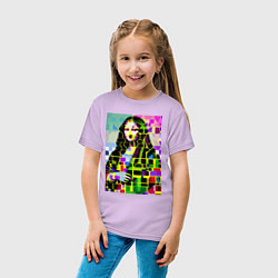 Футболка хлопковая детская Mona Lisa - mosaic pop art, цвет: лаванда — фото 2