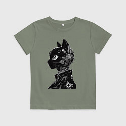 Детская футболка Кибер кошечка - аниме