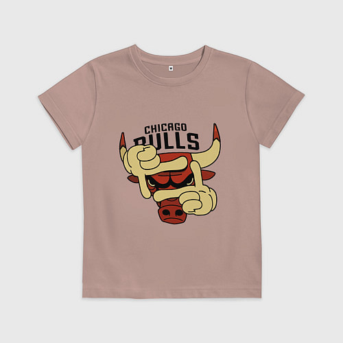 Детская футболка Bulls logo with hands / Пыльно-розовый – фото 1