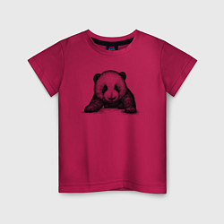 Футболка хлопковая детская Панда детеныш, цвет: маджента