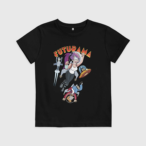 Детская футболка Футурама в космосе / Черный – фото 1