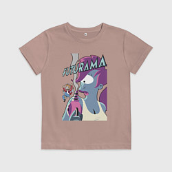 Футболка хлопковая детская Лила и Фрай, цвет: пыльно-розовый