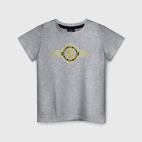 Детская футболка Биткоин крипто лого / Меланж – фото 1