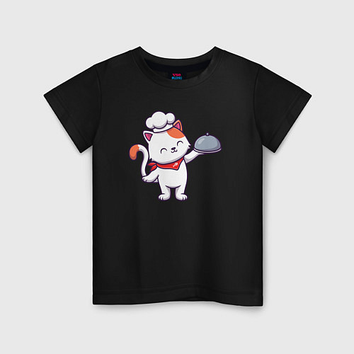 Детская футболка Котик шеф / Черный – фото 1