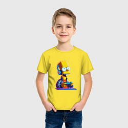 Футболка хлопковая детская Bart is an avid gamer, цвет: желтый — фото 2