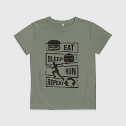 Детская футболка Есть спать бегать