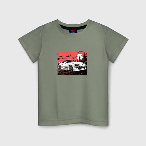 Детская футболка Тойота Супра на закате / Авокадо – фото 1