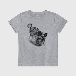 Футболка хлопковая детская Орущий суслик-хипстер, цвет: меланж