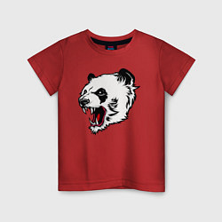 Футболка хлопковая детская Оскал панды, цвет: красный
