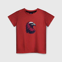 Футболка хлопковая детская Красочный орел, цвет: красный
