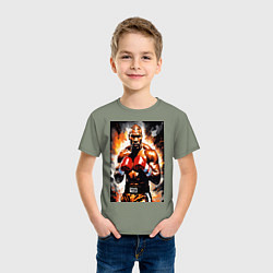 Футболка хлопковая детская Боксер Майк Тайсон, цвет: авокадо — фото 2