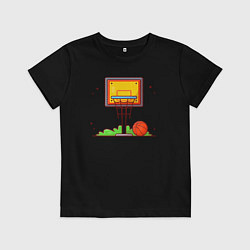 Футболка хлопковая детская Уличный баскетбол, цвет: черный