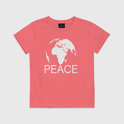 Футболка хлопковая детская World peace, цвет: коралловый