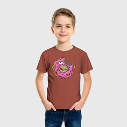 Футболка хлопковая детская Homer donut, цвет: кирпичный — фото 2