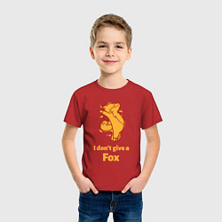 Футболка хлопковая детская I dont give a fox, цвет: красный — фото 2