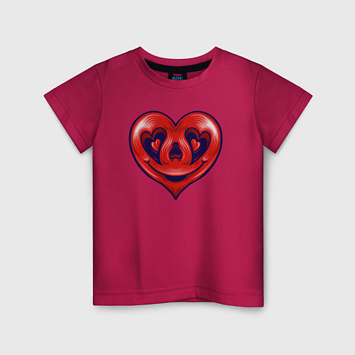 Детская футболка Smiling heart / Маджента – фото 1