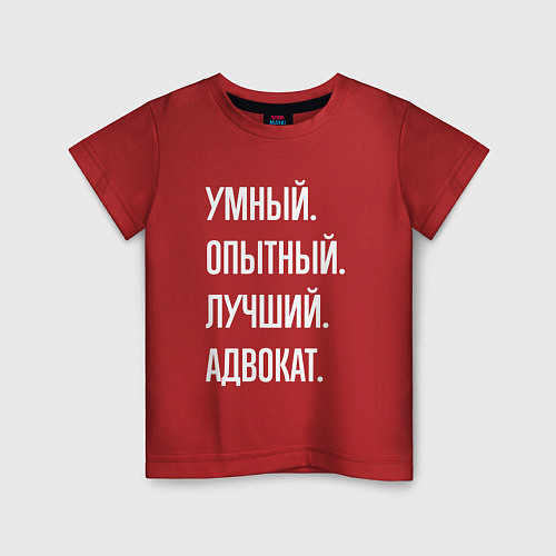 Детская футболка Умный опытный лучший адвокат / Красный – фото 1