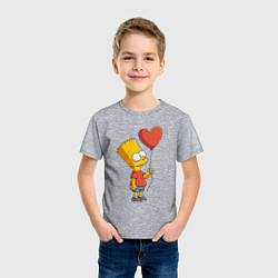 Футболка хлопковая детская Барт Симпсон с шариком, цвет: меланж — фото 2