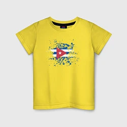 Футболка хлопковая детская Куба клякса, цвет: желтый