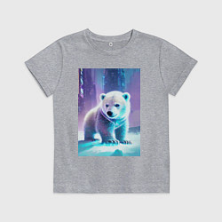 Футболка хлопковая детская Прикольный милый медвежонок, цвет: меланж