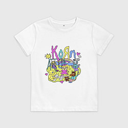 Футболка хлопковая детская Korn - childs, цвет: белый