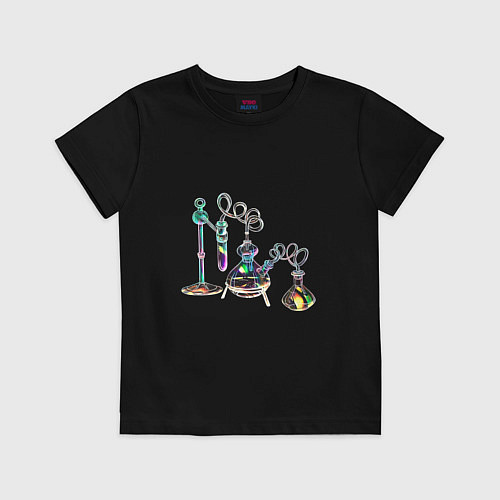 Детская футболка Стеклянные колбочки / Черный – фото 1