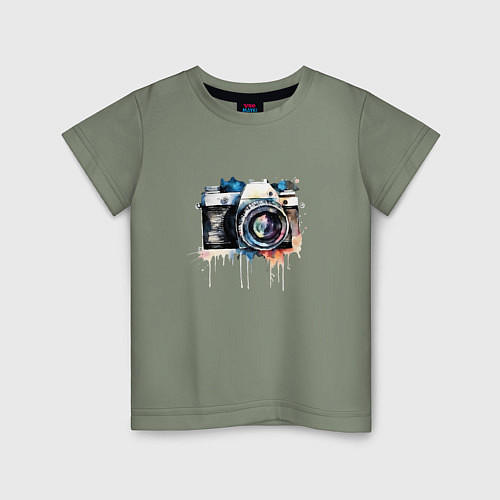 Детская футболка Фотоаппарат акварель / Авокадо – фото 1