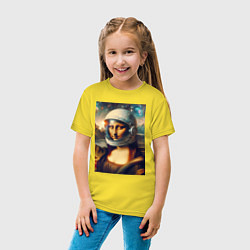 Футболка хлопковая детская Mona Lisa astronaut - neural network, цвет: желтый — фото 2