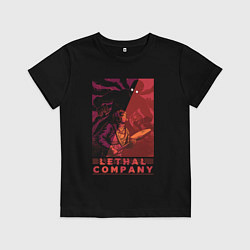 Футболка хлопковая детская Lethal Company: Bracken is Already Behind, цвет: черный
