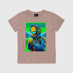 Детская футболка Cyber Bart Simpson - ai art fantasy