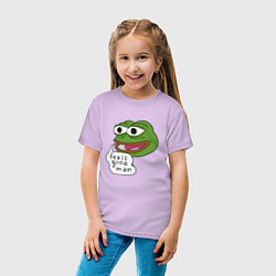 Футболка хлопковая детская Pepe feels good man, цвет: лаванда — фото 2