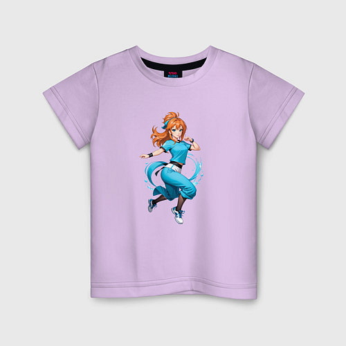 Детская футболка Аниме - девушка в танце / Лаванда – фото 1
