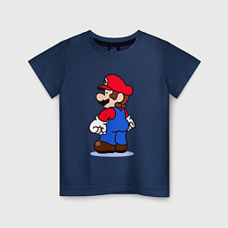 Футболка хлопковая детская Марио с принцессой, цвет: тёмно-синий