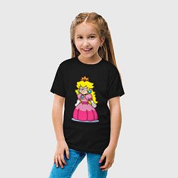 Футболка хлопковая детская Принцесса с Марио, цвет: черный — фото 2