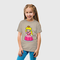 Футболка хлопковая детская Принцесса с Марио, цвет: миндальный — фото 2