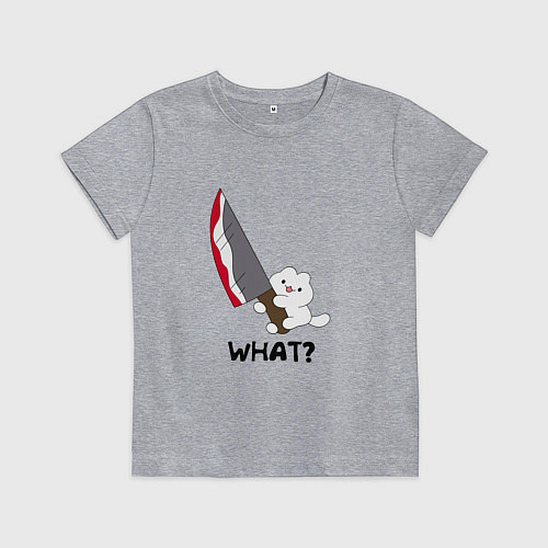 Детская футболка What котёнок / Меланж – фото 1