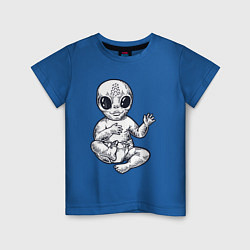 Футболка хлопковая детская Baby alien, цвет: синий