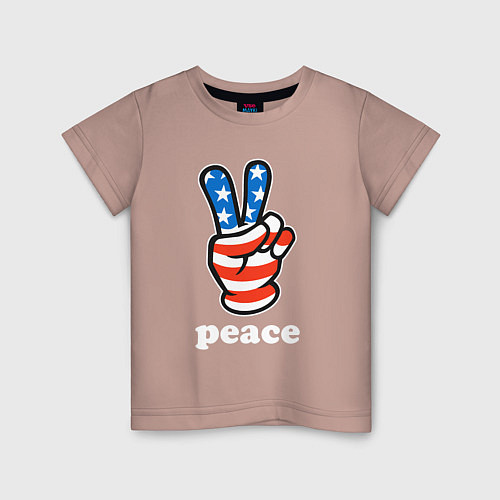 Детская футболка USA peace / Пыльно-розовый – фото 1