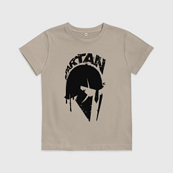 Футболка хлопковая детская Спартанец - шлем, цвет: миндальный