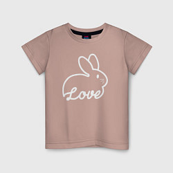 Футболка хлопковая детская Love bunny, цвет: пыльно-розовый