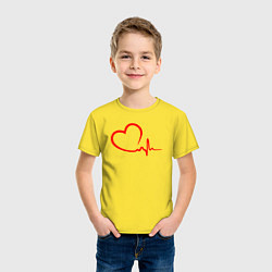 Футболка хлопковая детская Пульс сердца, цвет: желтый — фото 2