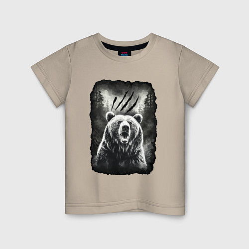 Детская футболка Большой Медведь / Миндальный – фото 1
