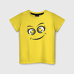 Футболка хлопковая детская Cute emoji, цвет: желтый