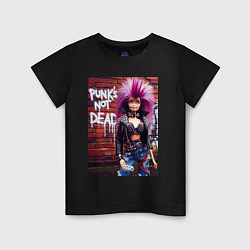 Детская футболка Punks not dead - cool Barbie ai art