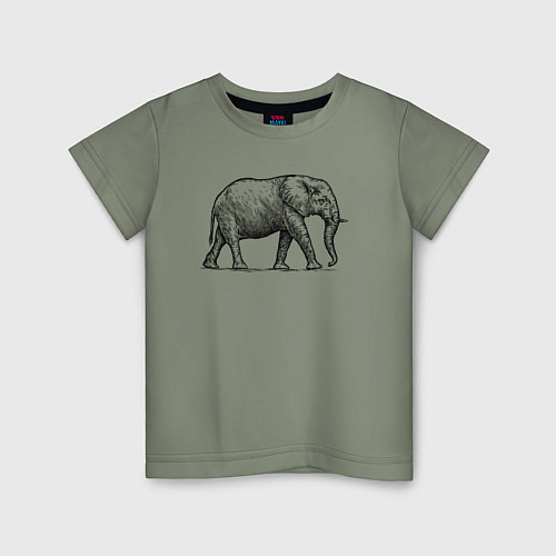 Детская футболка Слон гуляет / Авокадо – фото 1