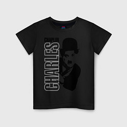 Футболка хлопковая детская Чарльз Чаплин, цвет: черный