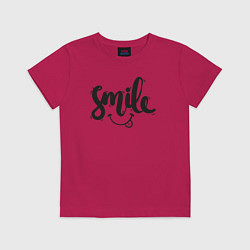 Футболка хлопковая детская Funny smile, цвет: маджента